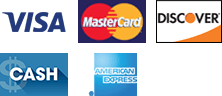 Visa, MasterCard, Discover, Cash, American Express