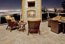 Beautiful Patio with View at Night Outside