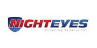 NightEyes Protective Services Inc. logo in blue and red on white background