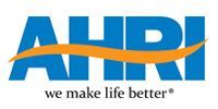 The blue logo for AHRI, featuring a stylized orange wave across the letters and the slogan 