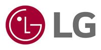 The LG brand logo: a stylized red circle containing a white 'L' and 'G' next to gray 'LG' lettering.