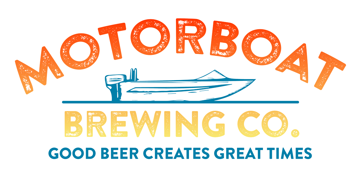 The logo for motorboat brewing co. good beer creates great times
