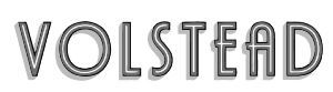The word volstead is written in black and white on a white background.