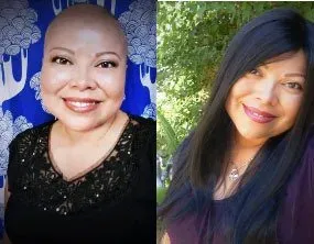 Woman's hair before and after