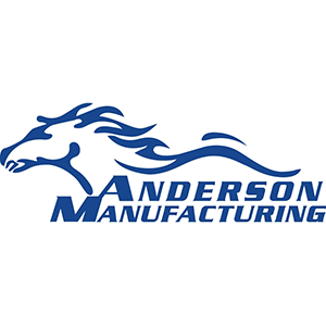 The logo for anderson manufacturing shows a horse with flames coming out of its mouth.