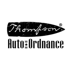 A black and white logo for thompson auto ordnance.