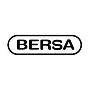 A black and white logo for bersa on a white background.