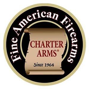 The logo for charter arms shows a scroll of parchment