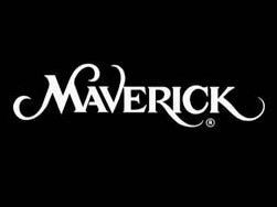 The maverick logo is white on a black background.