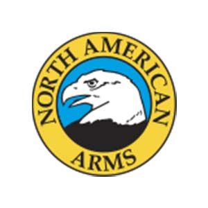 A logo for north american arms with an eagle in the center
