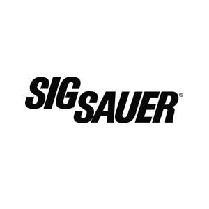 The sig sauer logo is black and white on a white background.