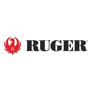 A logo for a company called ruger with a red bird on a white background.