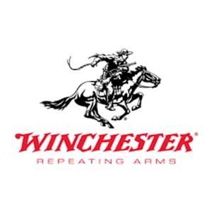 A logo for winchester repeating arms with a cowboy on a horse