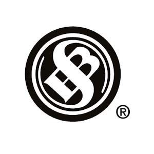 A black and white logo with a letter s in a circle.
