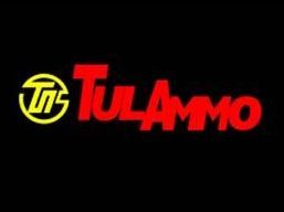 A red and yellow logo for tulammo on a black background