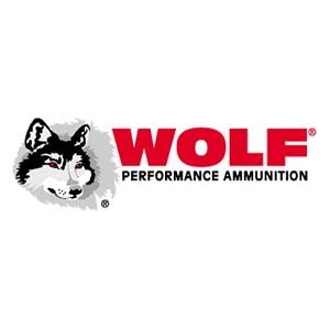 A wolf performance ammunition logo with a wolf head on a white background.
