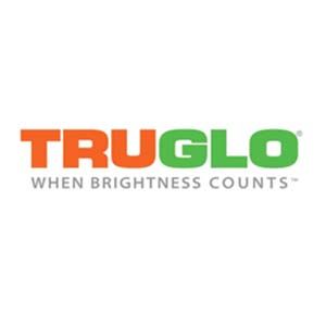 The logo for truglo when brightness counts is orange and green.