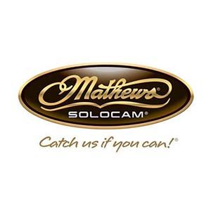 The logo for mathews solocam says `` catch us if you can ''.