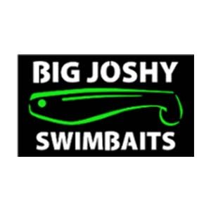 The logo for big joshy swimbaits has a green fish on it.