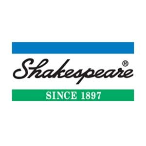 A logo for shakespeare since 1897 on a white background