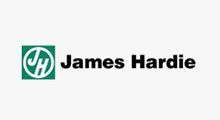 James Hardie logo with green icon and black text on white background