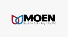 MOEN logo in black, red, and blue with the tagline “Buy it for looks. Buy it for life.”