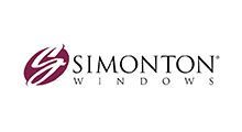 Simonton Windows logo with maroon icon and black text on white background