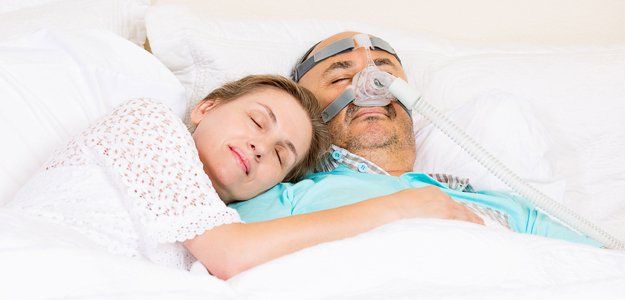 Man using cleaned CPAP while sleeping