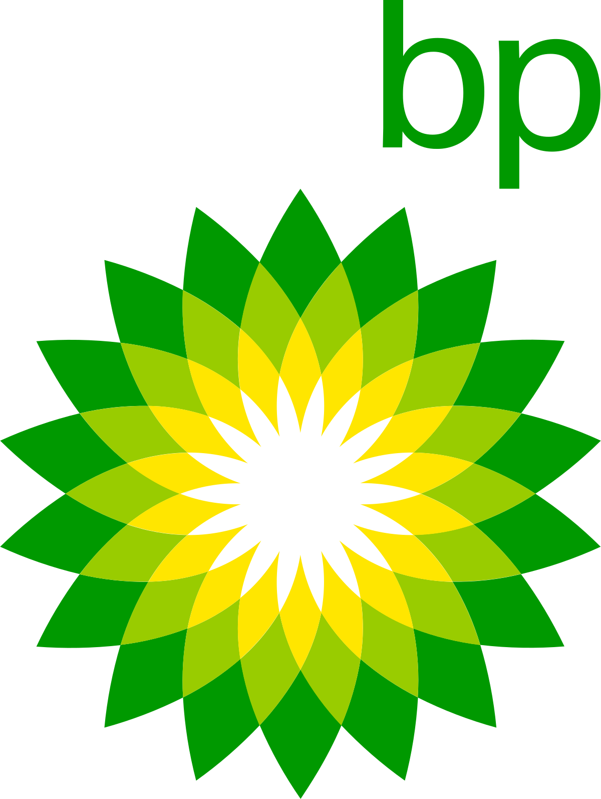 A green and yellow bp logo on a white background