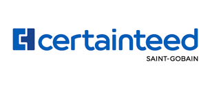 CertainTeed logo with blue graphic and text, 