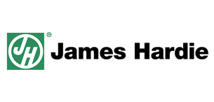 James Hardie logo: green square with circular 