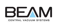 BEAM Central Vacuum Systems logo in black with blue accent on white background