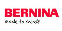 BERNINA logo in red with the tagline “made to create” in black script