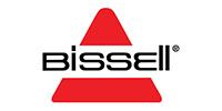 Bissell logo with red triangular emblem and black wordmark on a white background