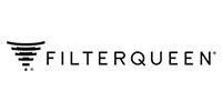FILTERQUEEN logo with black wordmark and striped icon on a white background
