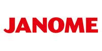 Red JANOME logo on a white background