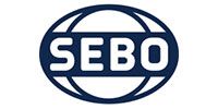 SEBO logo in blue letters inside an oval outline on a white background