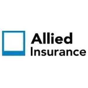 Allied Insurance logo with a blue square icon and black text on a white background