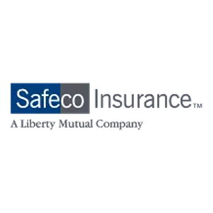 Safeco Insurance logo with blue Safeco text and gray Insurance, plus A Liberty Mutual Company tagline