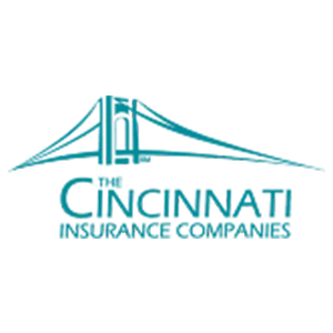 Teal logo of The Cincinnati Insurance Companies with a bridge silhouette