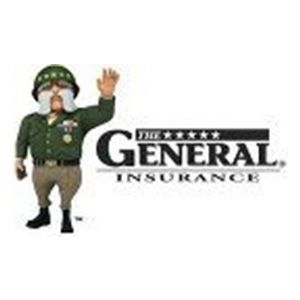 The General Insurance logo with a cartoon general waving beside the text