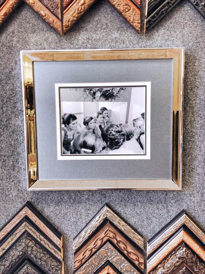 Framed wedding photo