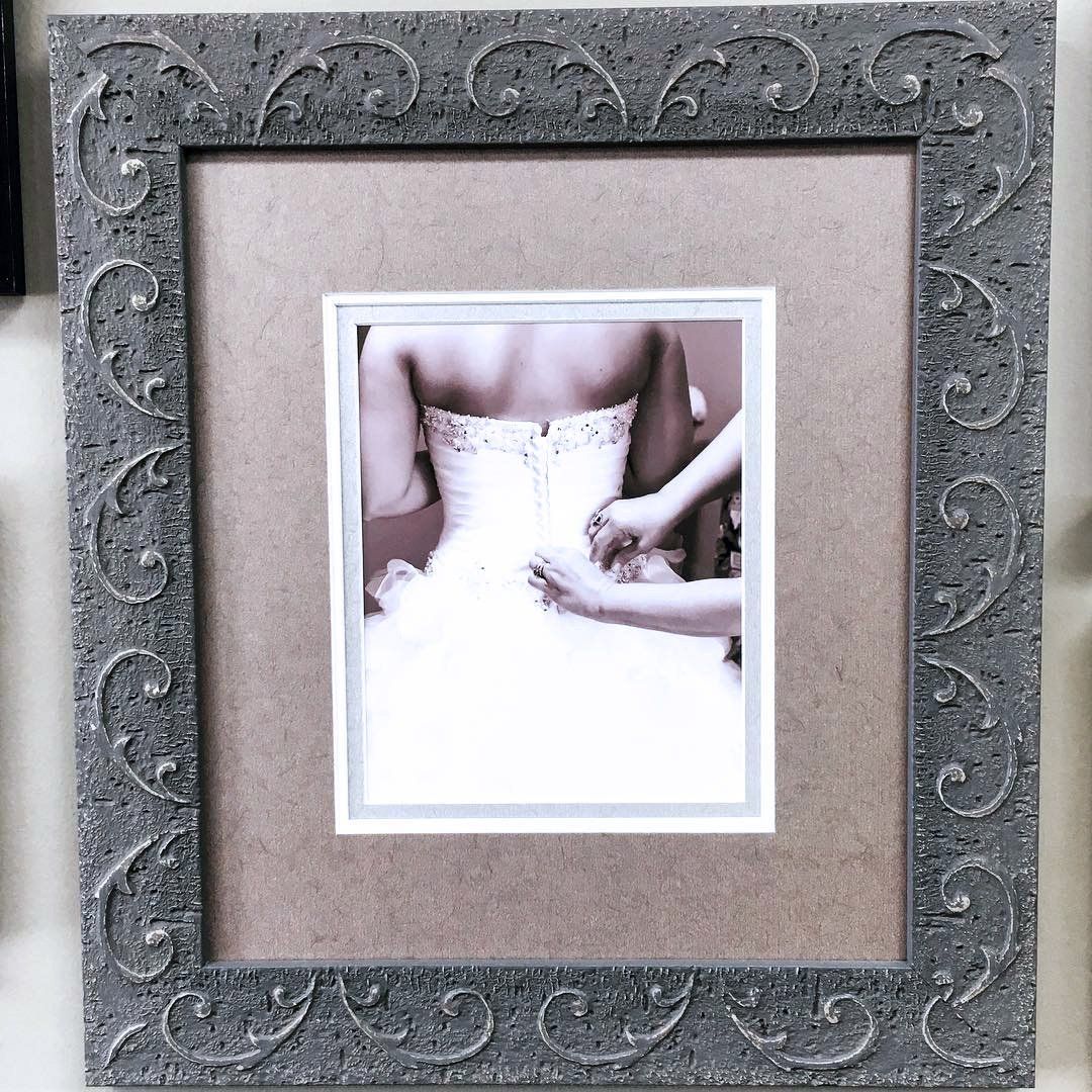 Framed wedding photo