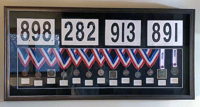 Framed medals