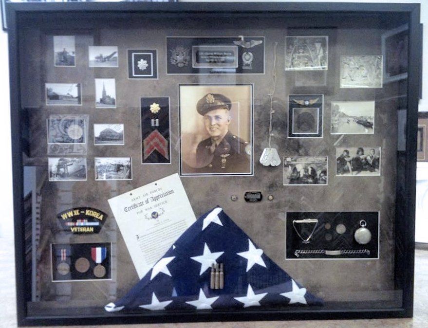 Shadowbox with American flag
