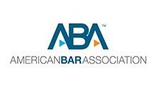 Logo of the American Bar Association (ABA). Blue and orange arrows within the 