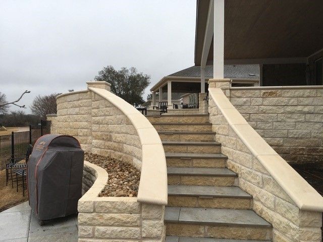 A set of stairs leading up to a house