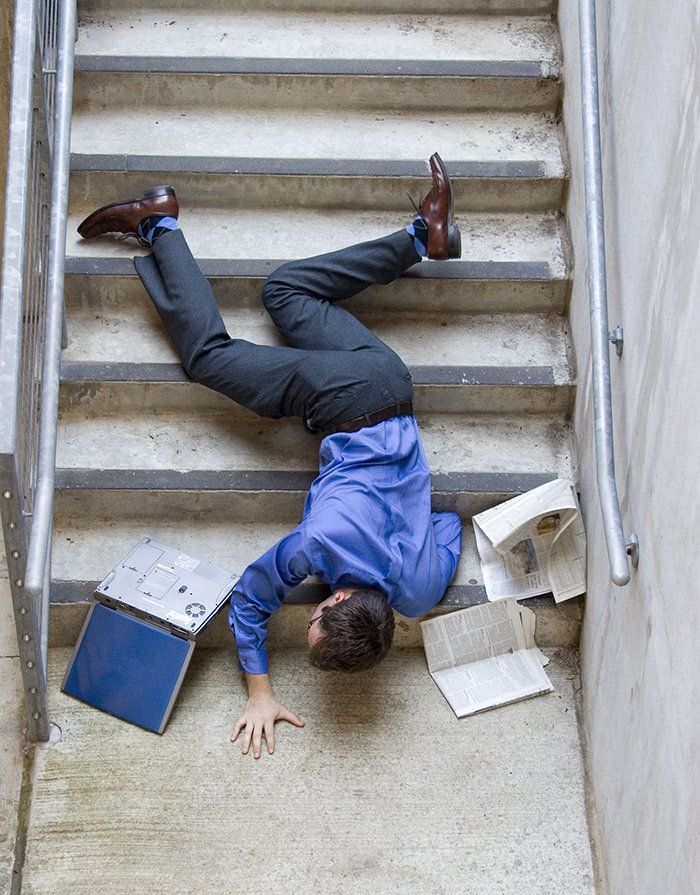 Man fell on stairs