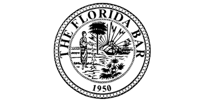 The Florida Bar seal featuring a Native American figure, a sailboat, a rising sun, and the year 1950.