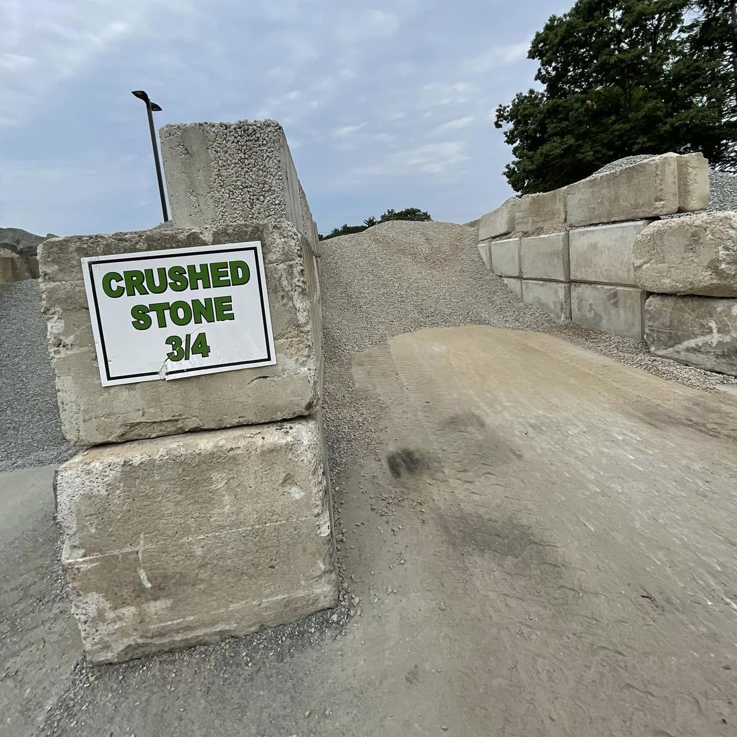 A pile of crushed stone is stacked on top of each other
